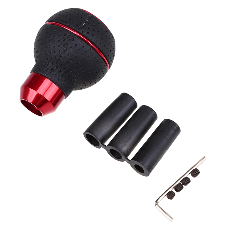 Red Leather Car Automatic Manual Gear Shift Knob Shifter Lever Cover